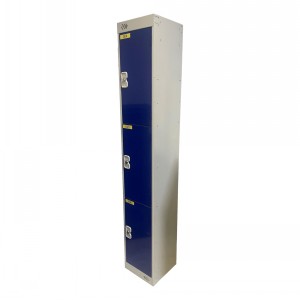 Elite 3 Door Steel Lockers Blue Doors